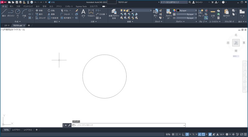 TEST01.dxf ファイルを読み込めた