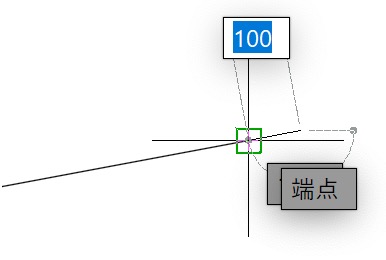 端点上にカーソルを持っていく