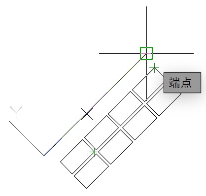 線分のもう一方の端点をクリック