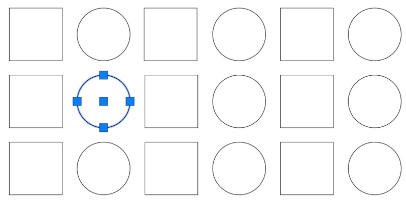 ひとつの円を選択