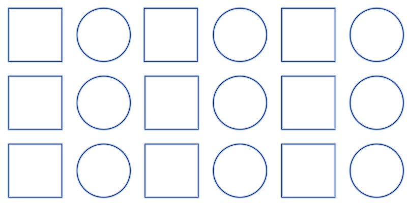 すべての図形が選択された