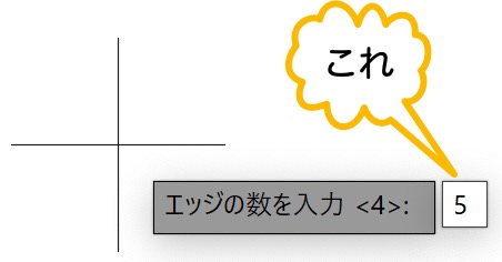 エッジの数として 5 を入力