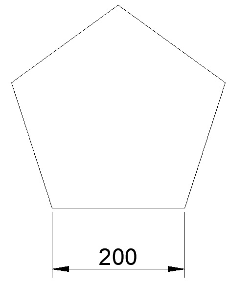 一辺が 200 の五角形
