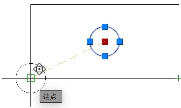 長方形の左下の端点をクリック